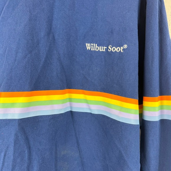 Vintage‎ VTG 90's Wilbur Soot Long Sleeve T Shirt Rainbow Stripe Graphic Print - Picture 2 of 4